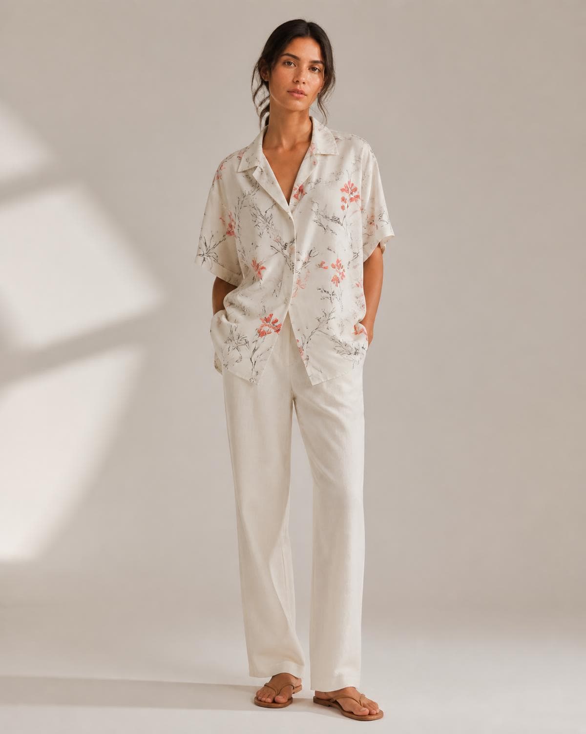 Botanical Floral Linen Shirt